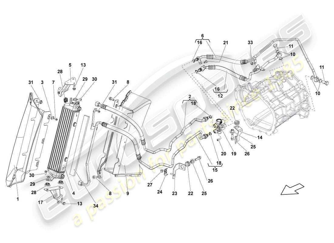 lamborghini lp570-4 sl (2012) oil cooler parts diagram