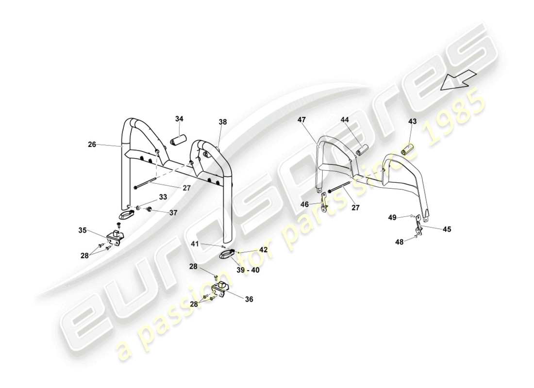 lamborghini blancpain sts (2012) overroll protection part diagram