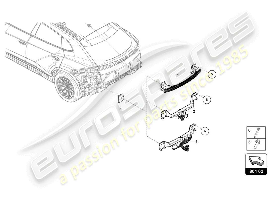 lamborghini urus s (2023) retainer for bumper part diagram