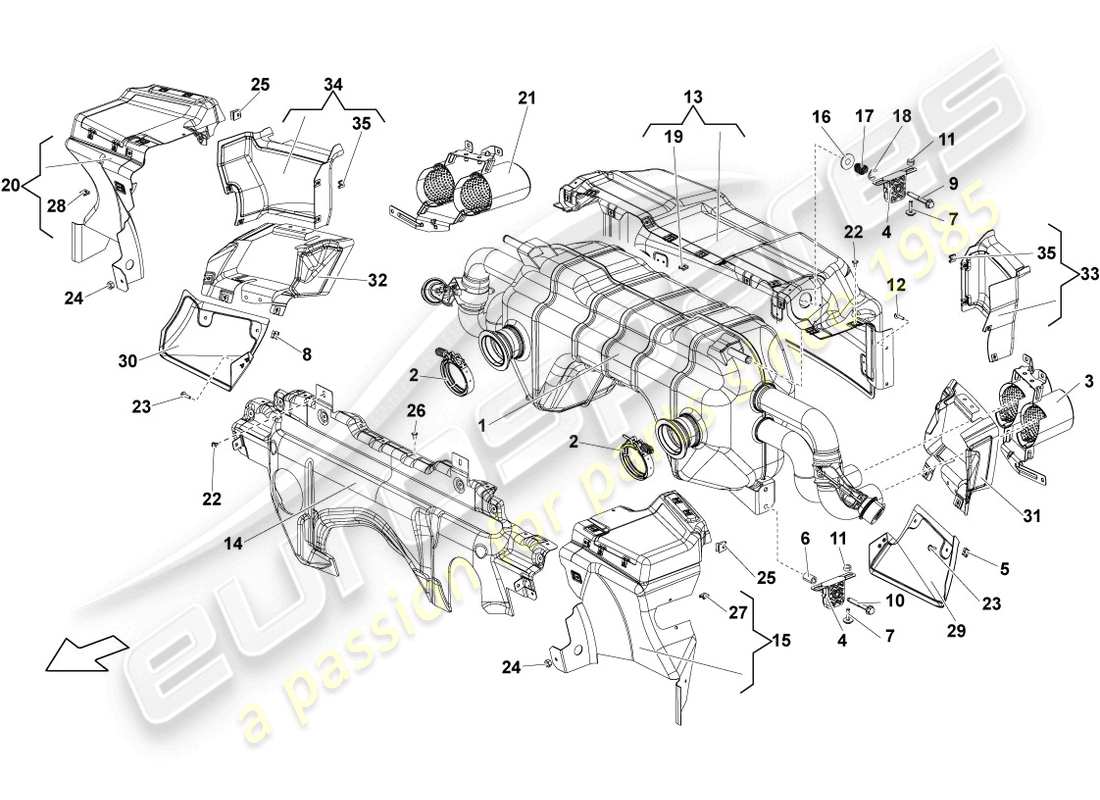 lamborghini lp550-2 spyder (2010) silencer part diagram