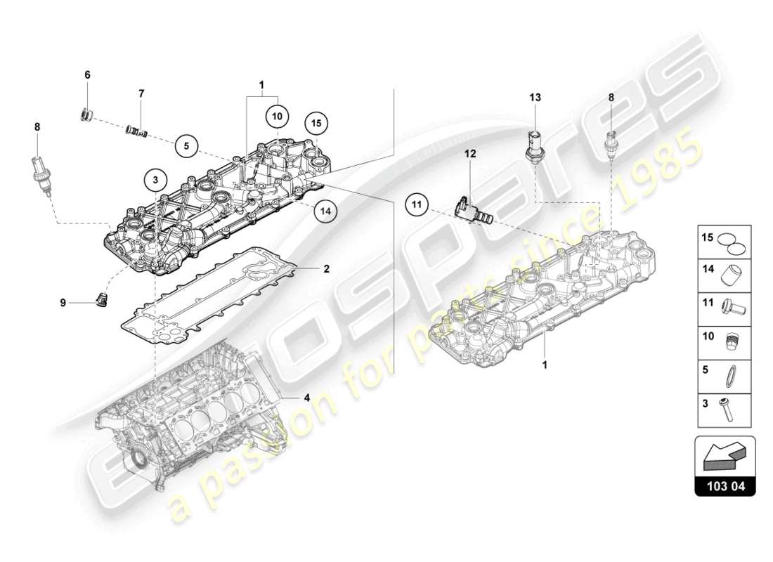 lamborghini evo spyder (2023) engine compartment lid part diagram