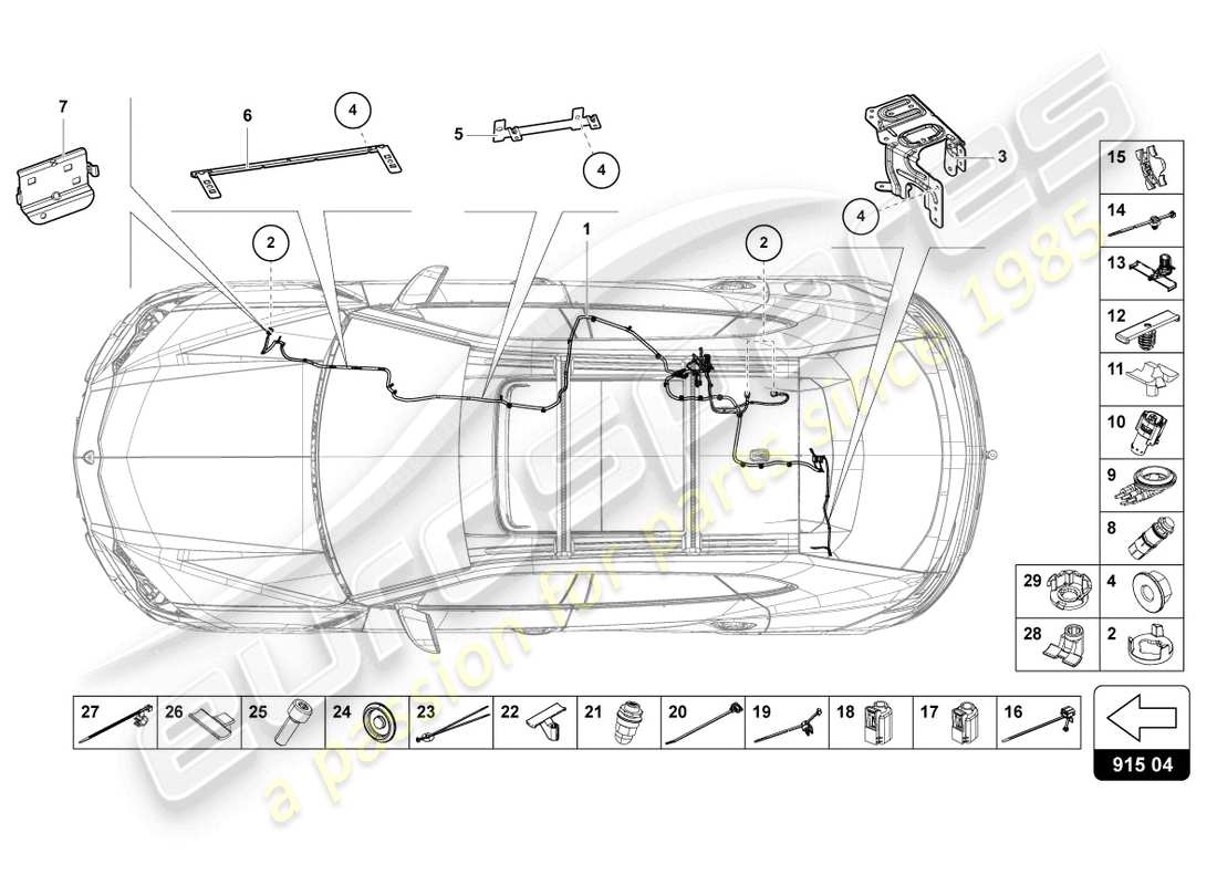 lamborghini urus (2020) wiring set for battery +/- part diagram