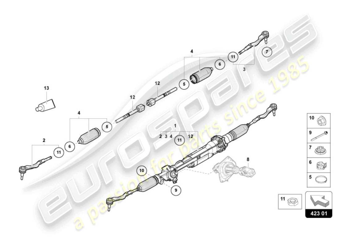 lamborghini revuelto coupe (2024) steering system part diagram