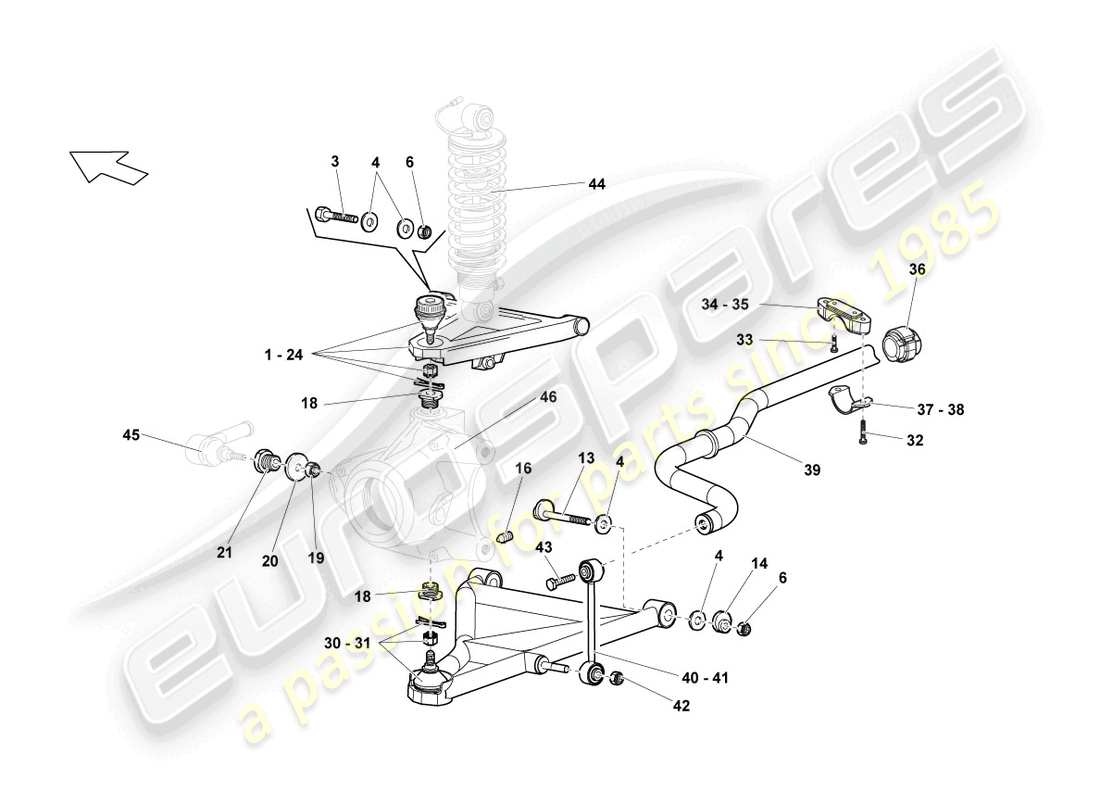 lamborghini lp640 roadster (2008) wishbone part diagram