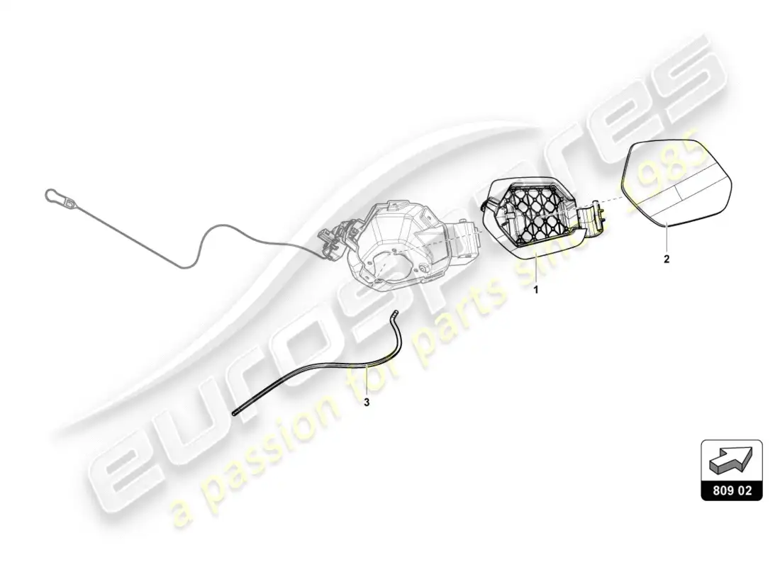 lamborghini centenario coupe (2017) fuel filler flap parts diagram
