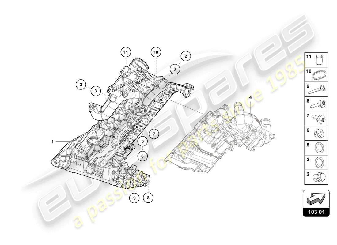 lamborghini 2024 (evo spyder) engine oil sump part diagram