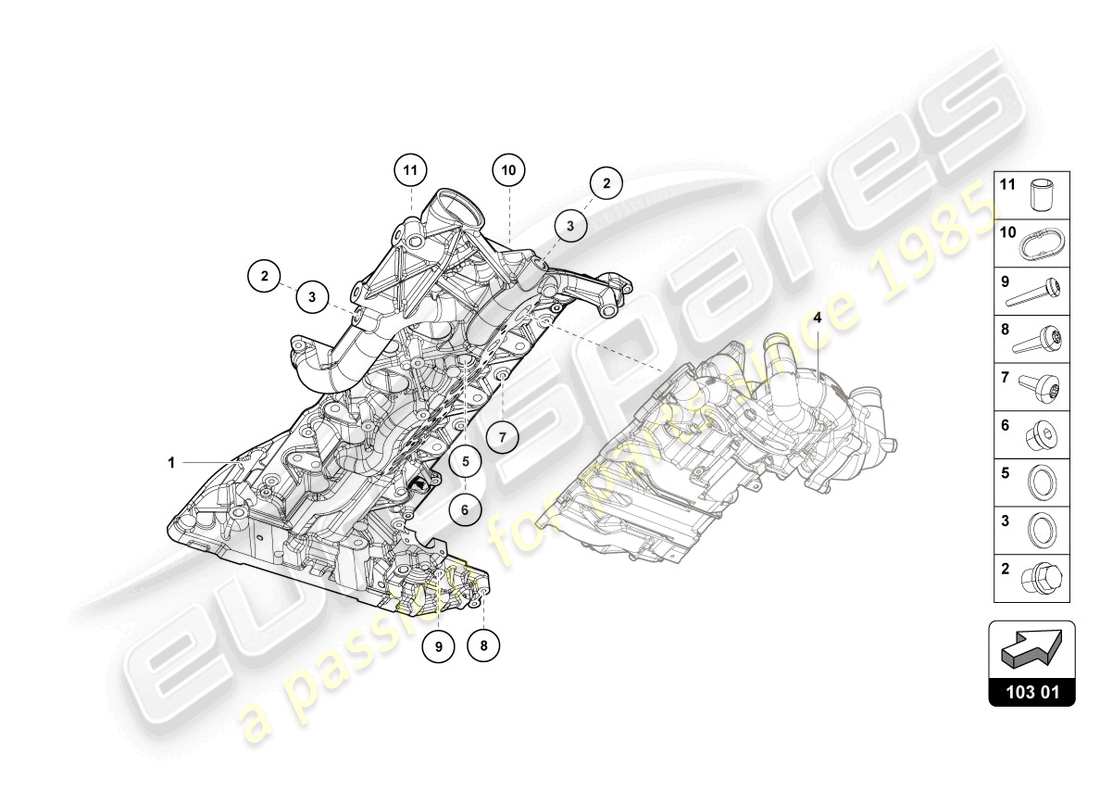 lamborghini evo spyder (2024) engine oil sump part diagram