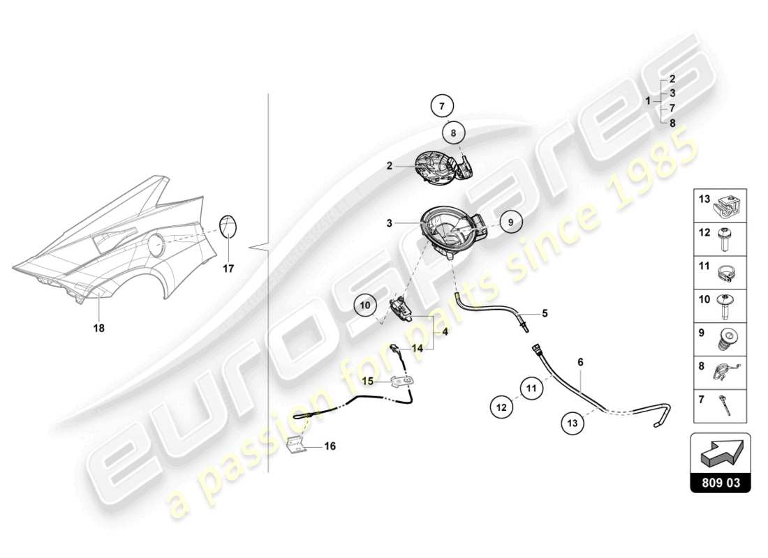 lamborghini 2022 (sto) fuel filler flap part diagram