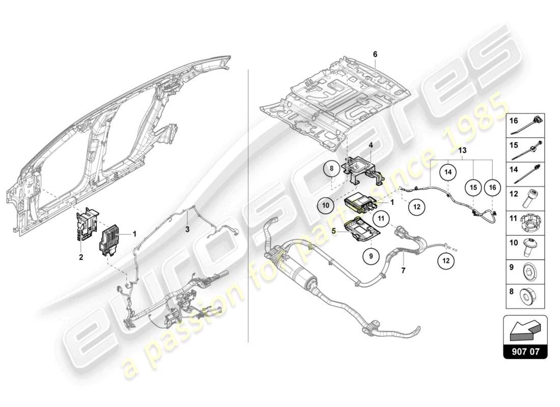 lamborghini urus (2019) control unit for active roll stabilisation part diagram