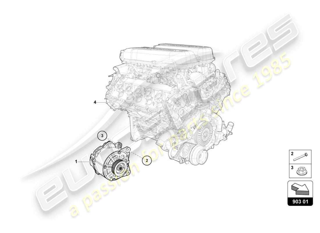 lamborghini 2022 (evo spyder 2wd) alternator part diagram