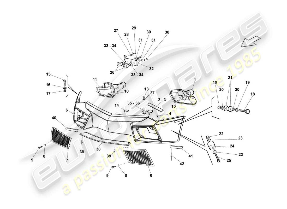 lamborghini reventon bumper front part diagram