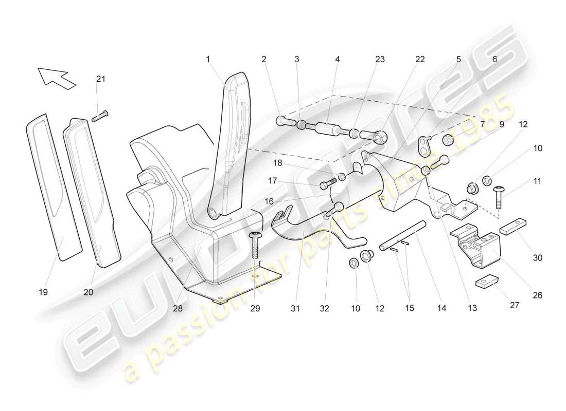 lamborghini superleggera (2008) accelerator pedal lhd part diagram