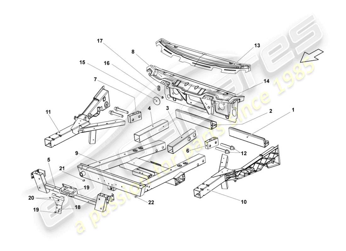 lamborghini lp560-4 coupe (2011) bodywork front part parts diagram