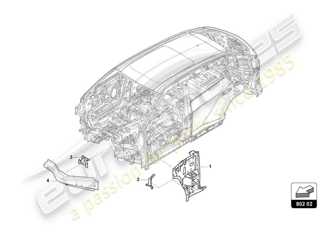 lamborghini urus (2021) sectional parts for the side section part diagram