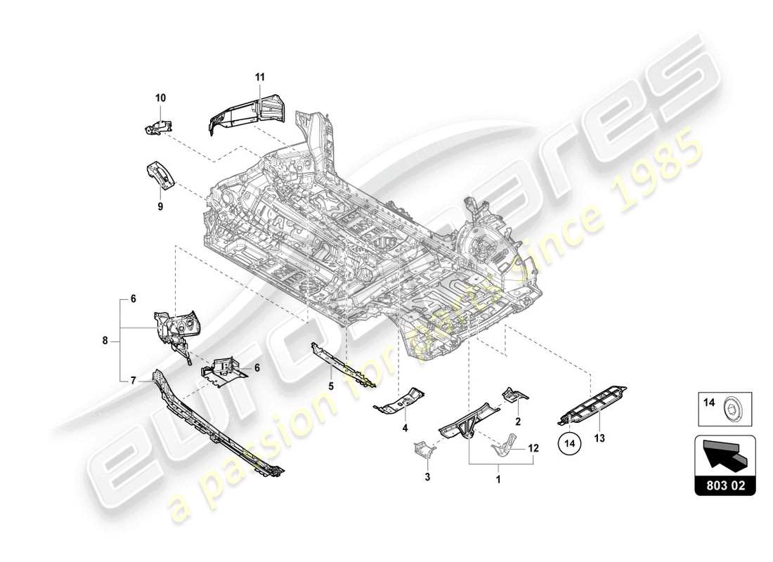 lamborghini urus (2019) underbody parts diagram