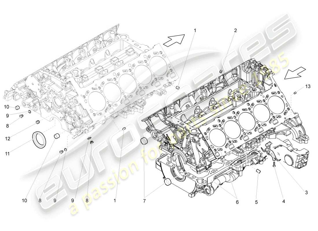 lamborghini lp560-4 spider (2012) crankcase housing part diagram