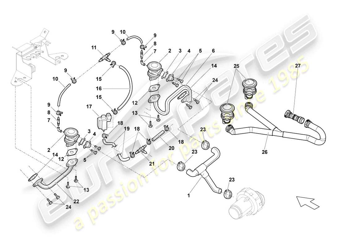 lamborghini superleggera (2008) kombi valve part diagram