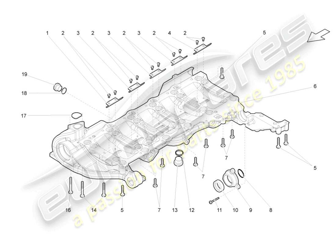 lamborghini gallardo spyder (2008) engine oil sump parts diagram