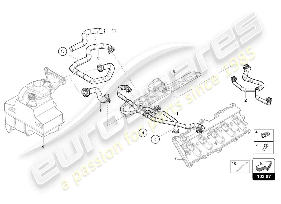 lamborghini 2023 (sterrato) breather line part diagram