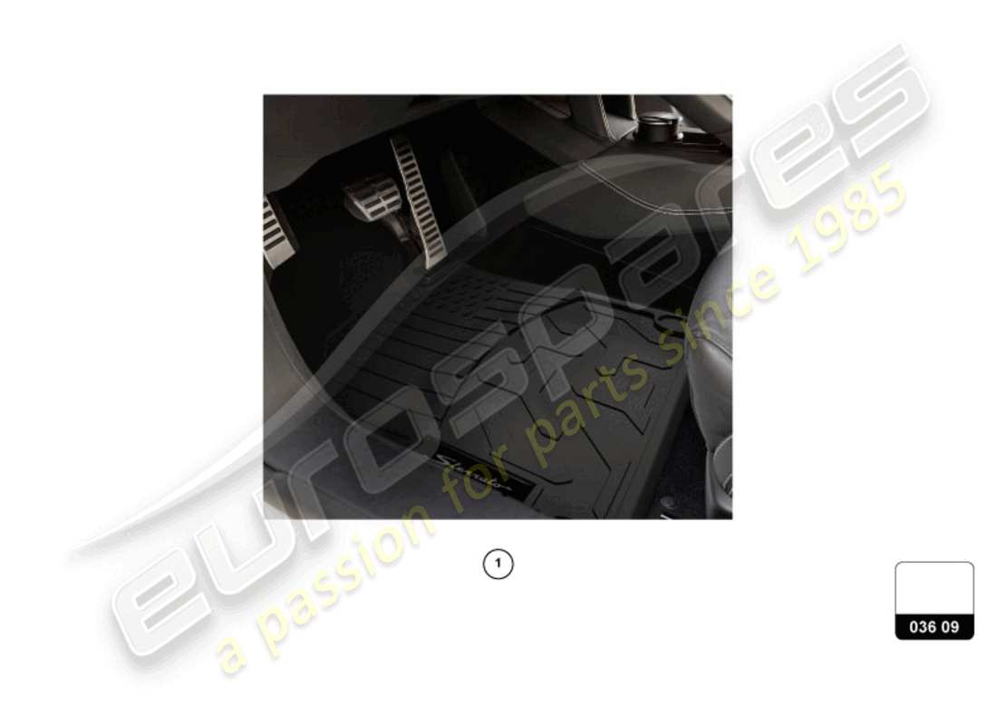 lamborghini huracan sterrato (accessories) all-weather floor mat part diagram