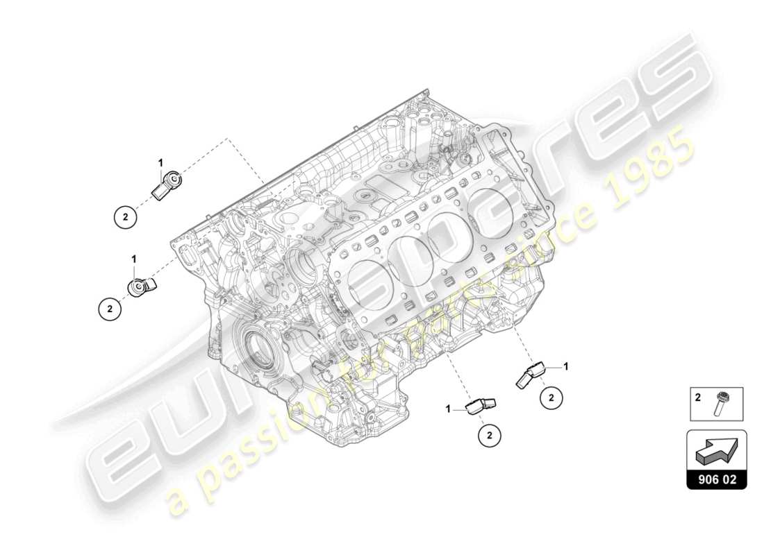 lamborghini urus (2019) knock sensor part diagram