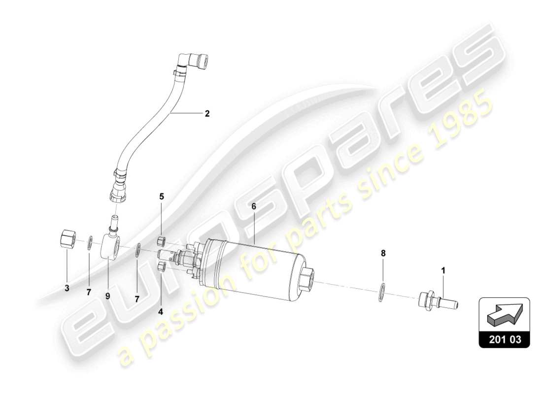 lamborghini 2022 (super trofeo evo 2) high pressure fuel pump part diagram