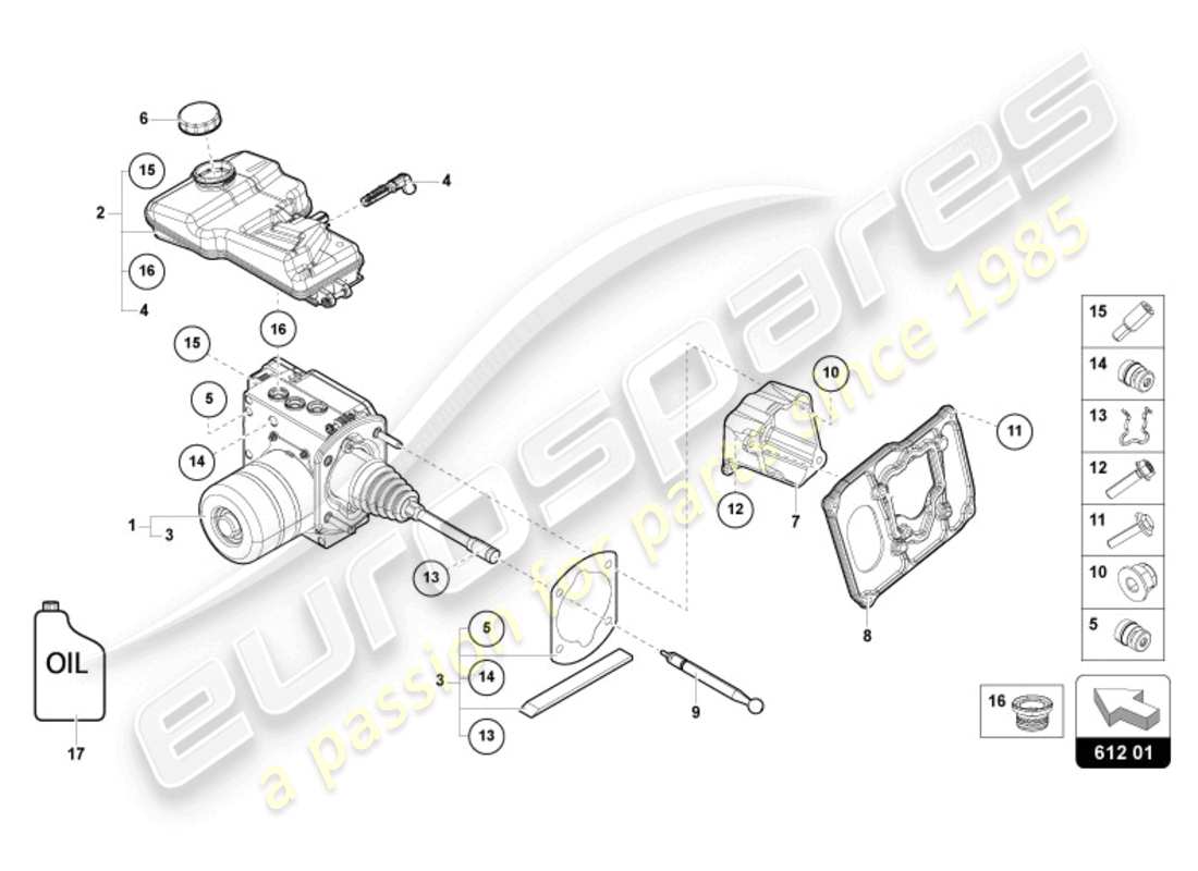 lamborghini revuelto coupe (2024) brake servo (electromechanical) part diagram