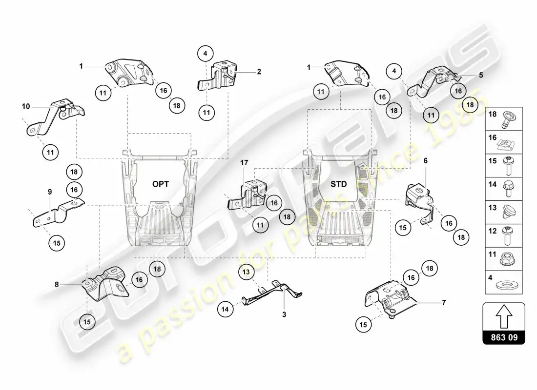 lamborghini performante coupe (2019) securing parts for engine parts diagram