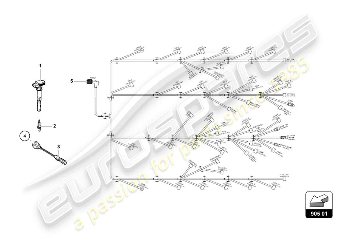 lamborghini super trofeo (2015) impianto di accensione part diagram