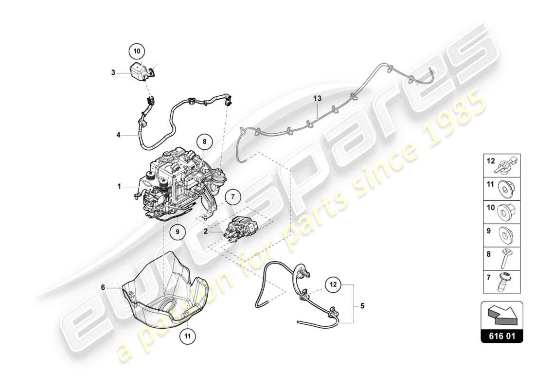 lamborghini urus (2020) lifting device part diagram