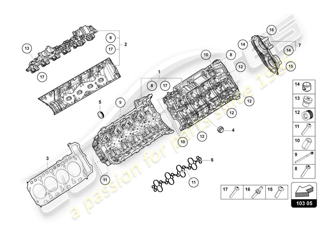 lamborghini urus s (2023) cylinder head part diagram