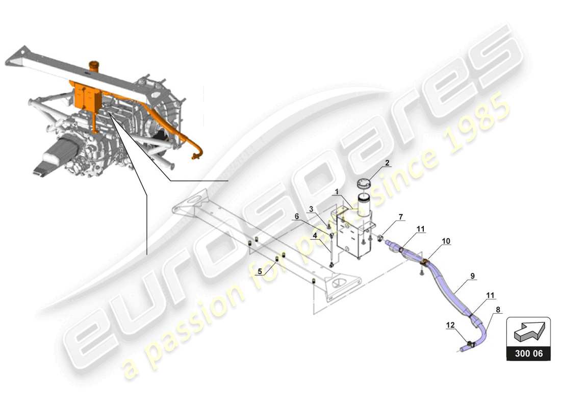 lamborghini 2017 (gt3) gearbox oil catch tank part diagram