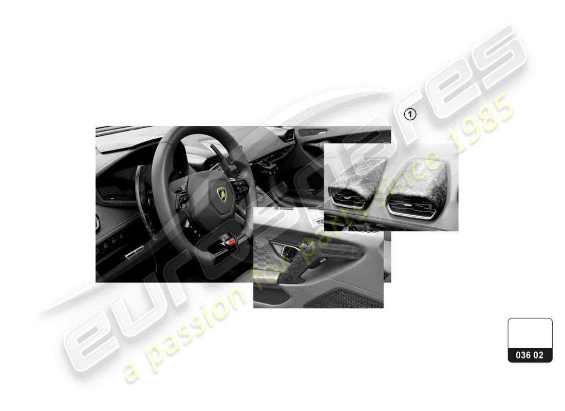 lamborghini huracan tecnica (accessories) interior decor 'forged' parts diagram