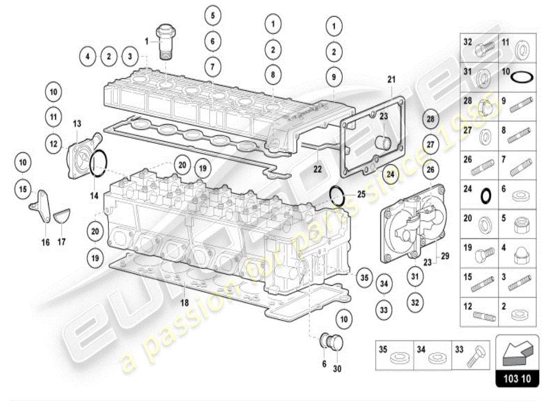 lamborghini diablo vt (1999) right head accessories parts diagram