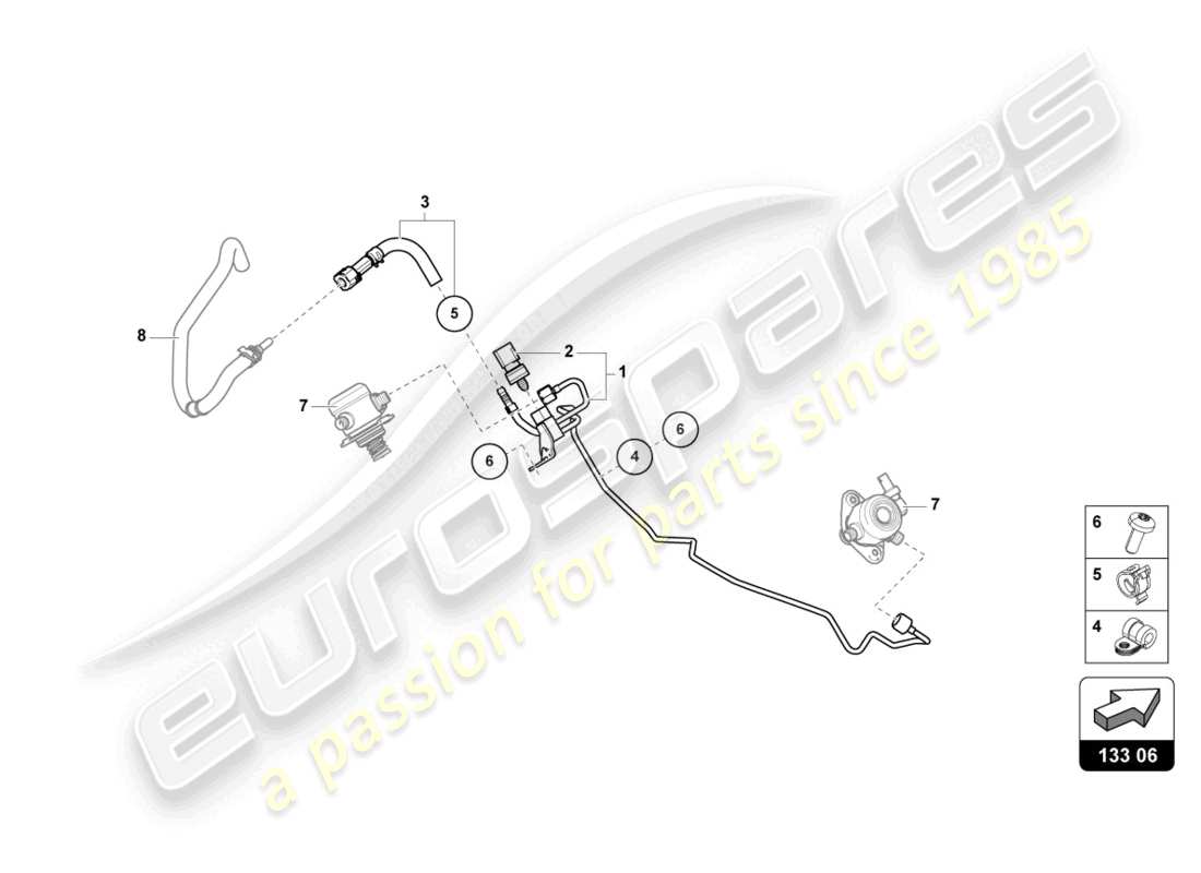 lamborghini urus (2022) fuel supply line parts diagram