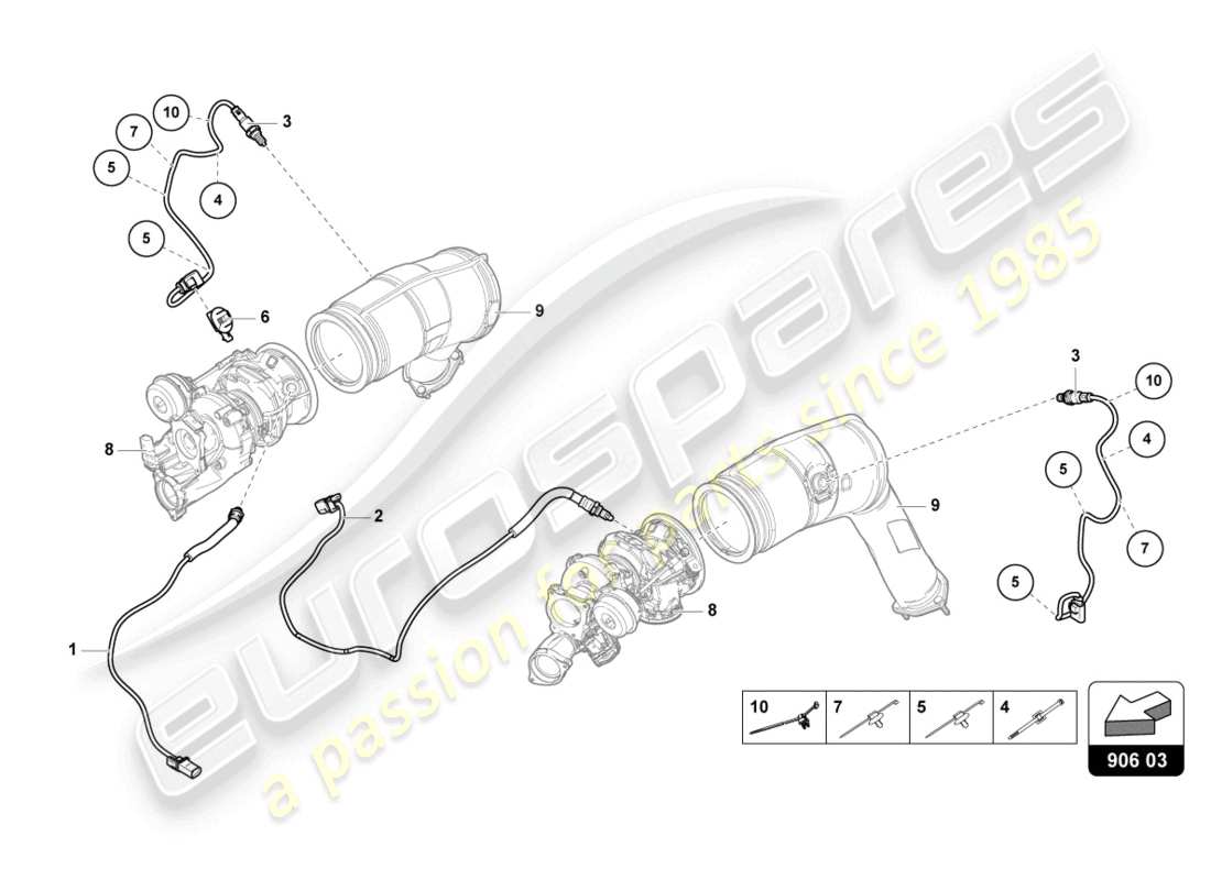 lamborghini urus (2021) lambda probe parts diagram