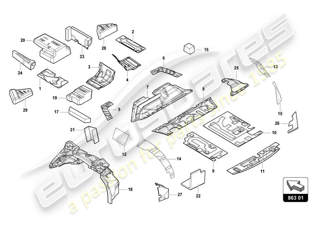 lamborghini urus (2021) damping parts diagram