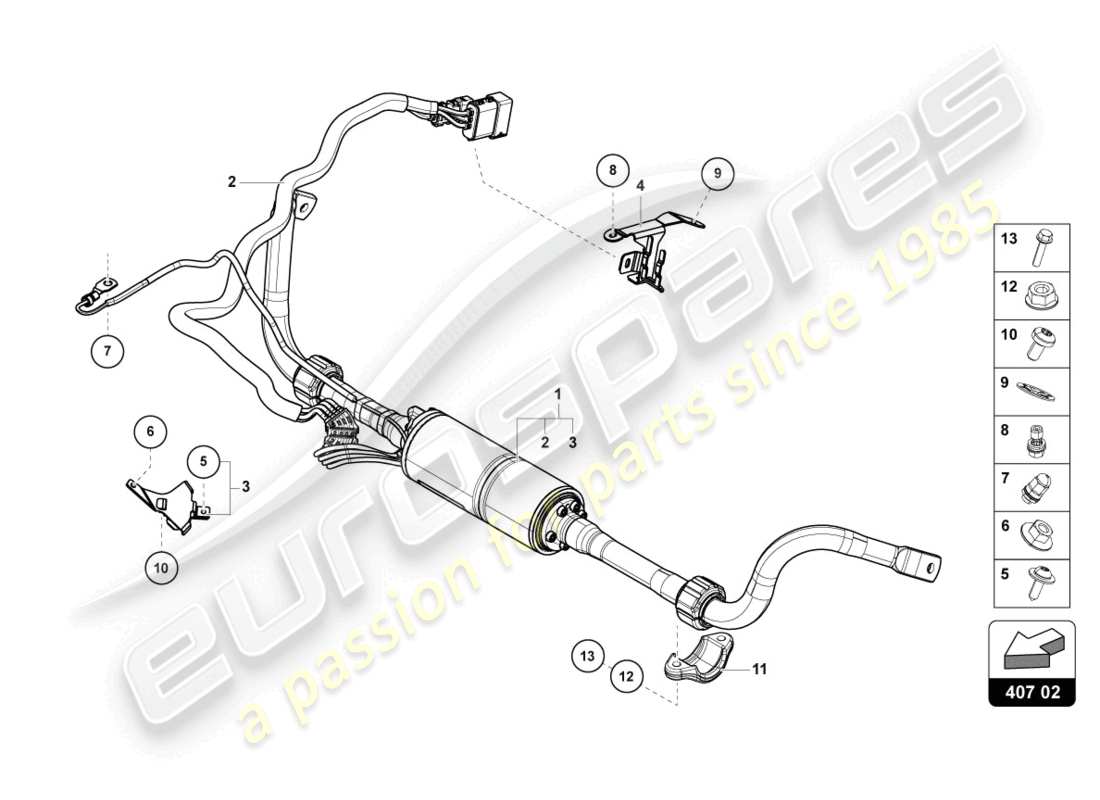 lamborghini urus (2022) anti-roll bar parts diagram
