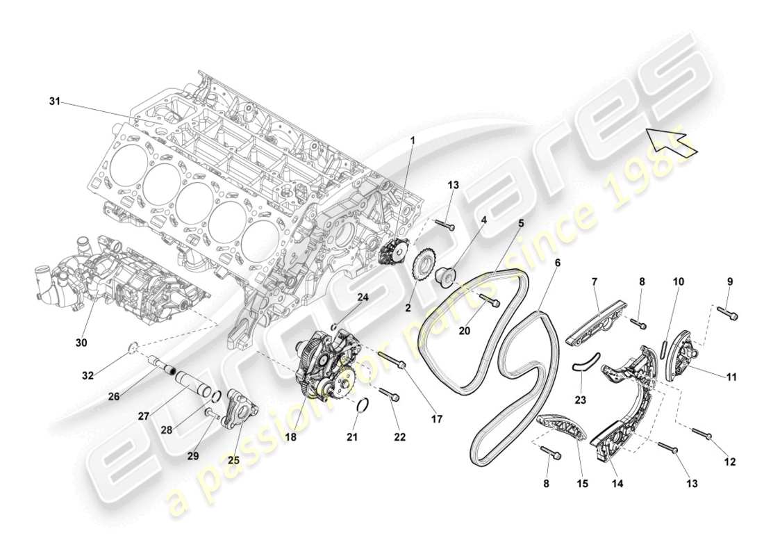 lamborghini lp550-2 spyder (2011) timing chain parts diagram