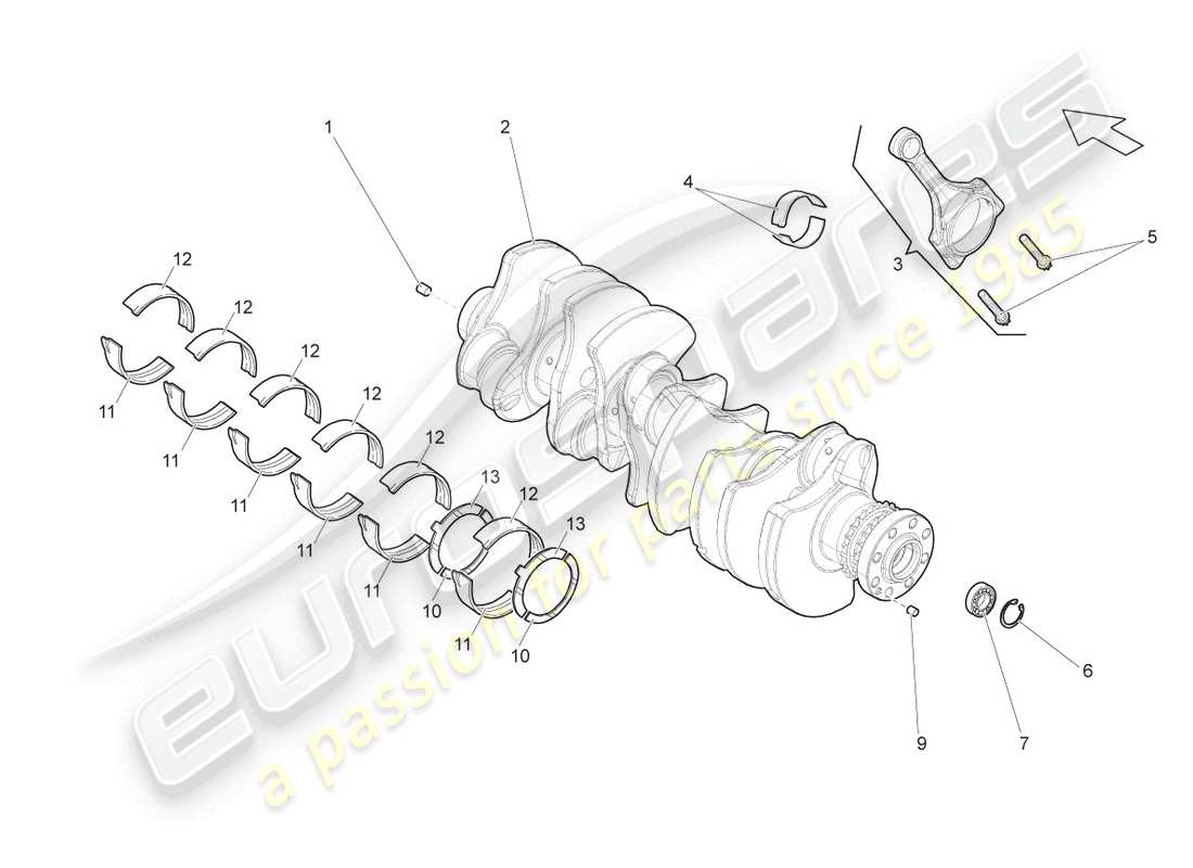 lamborghini blancpain sts (2012) crankshaft part diagram