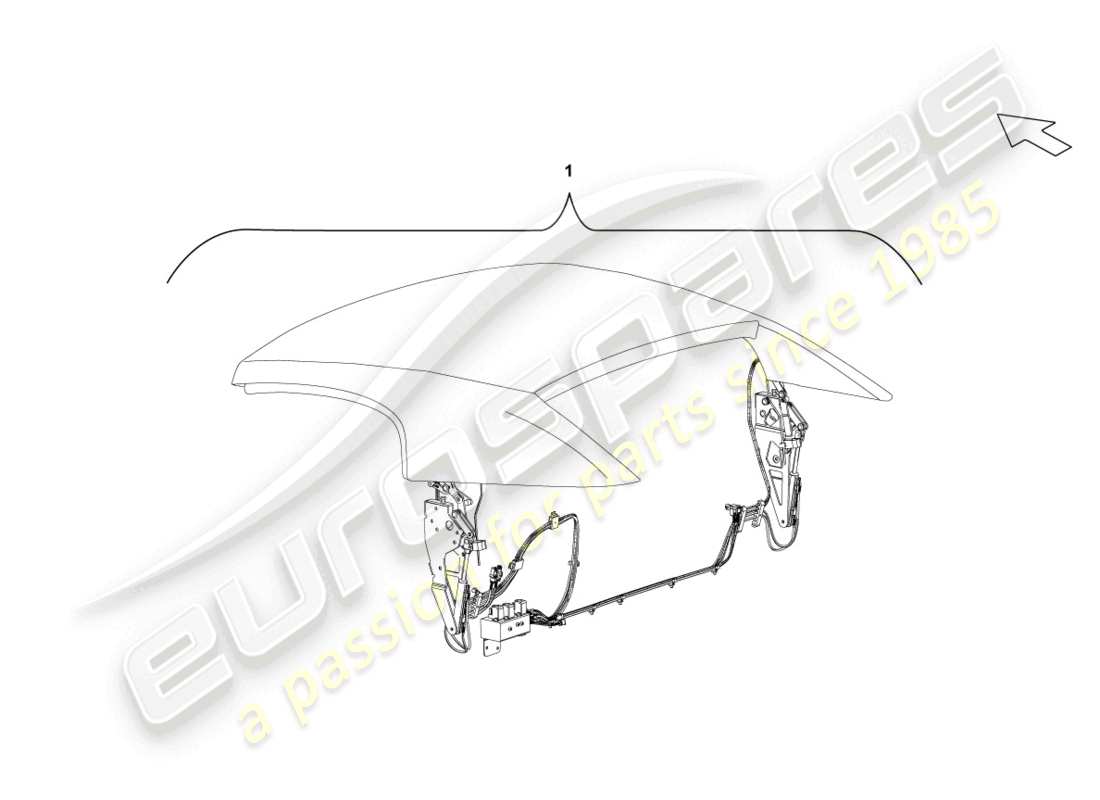 lamborghini lp550-2 spyder (2010) cabrio roof part diagram