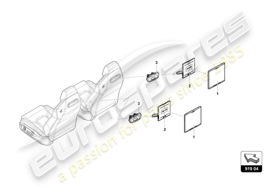 lamborghini urus (2022) electrical parts for infotainment rear parts diagram