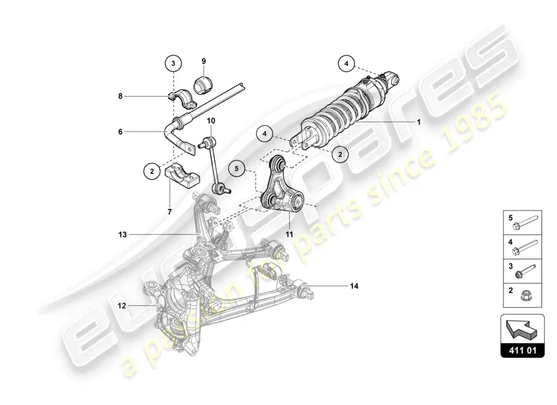 lamborghini lp700-4 roadster (2015) shock absorbers front parts diagram