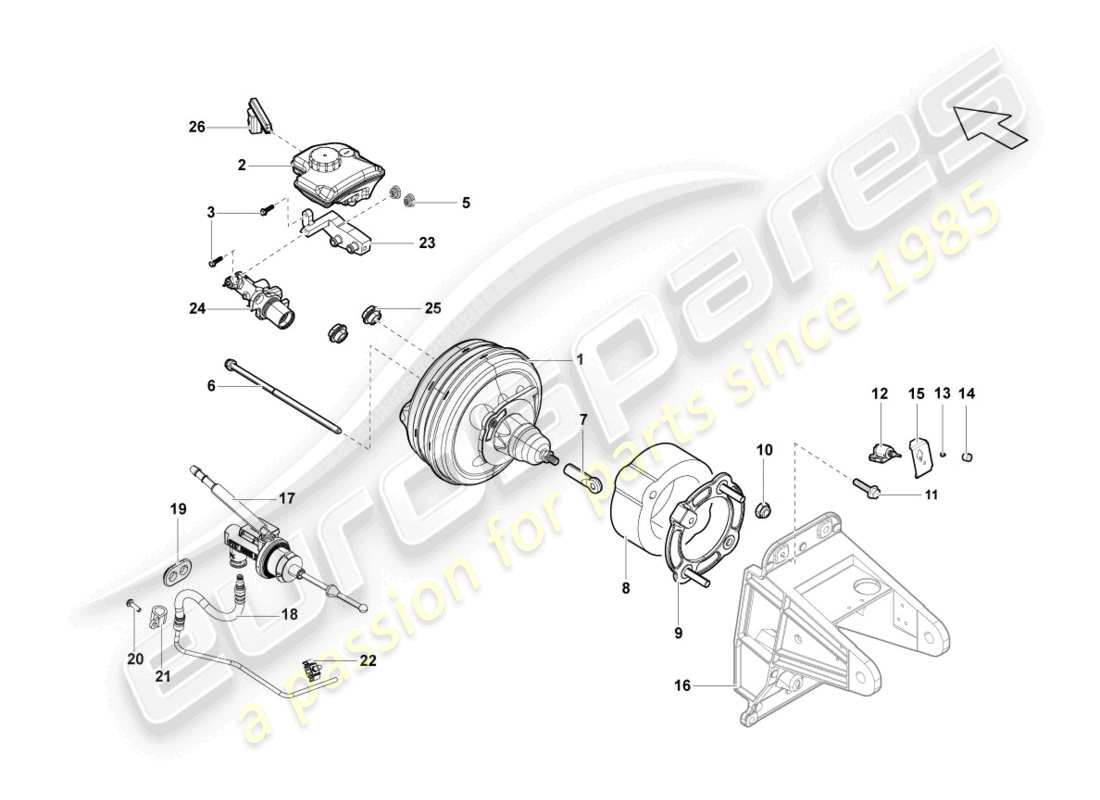 lamborghini lp550-2 spyder (2010) brake servo part diagram