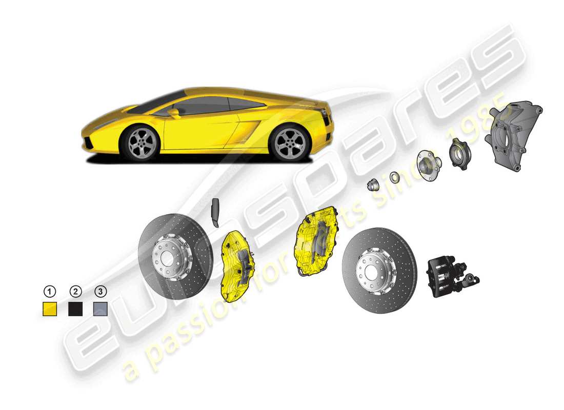 lamborghini superleggera (accessories) retrofit kit for ceramic brake part diagram