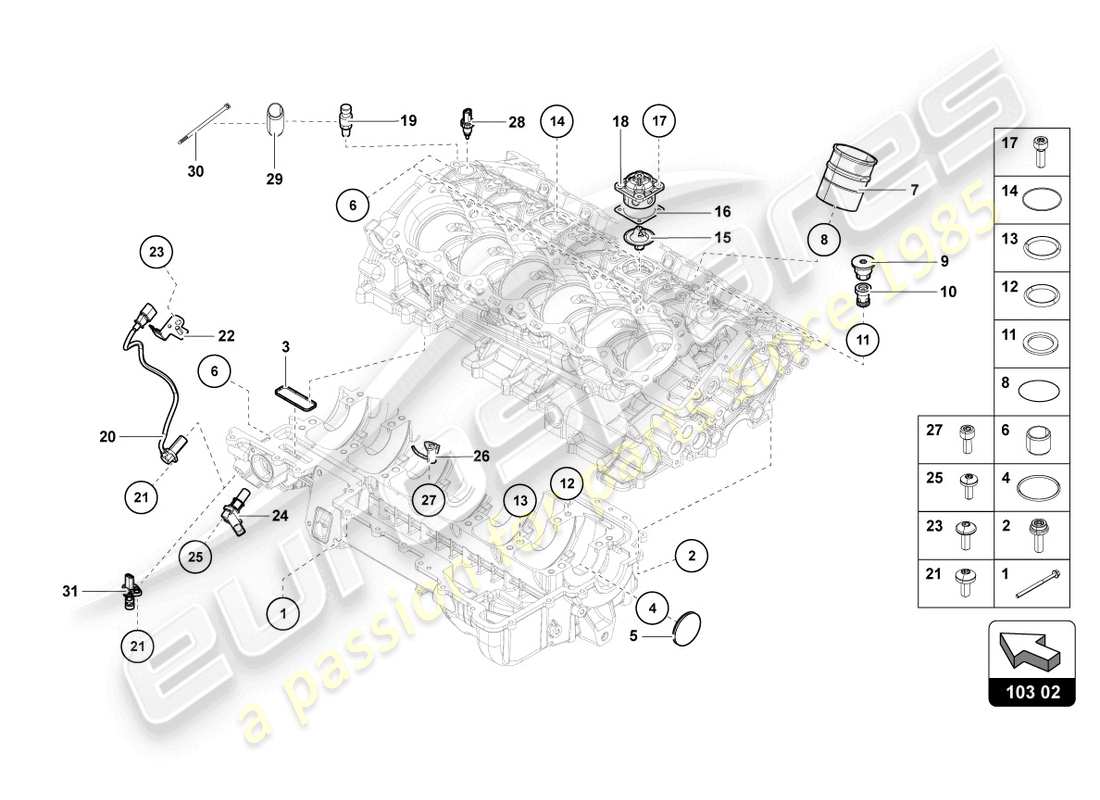 lamborghini sian roadster (2021) oil sump part diagram