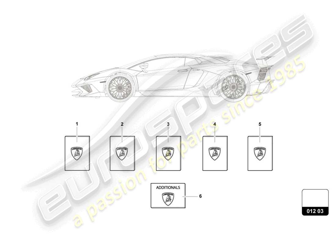 lamborghini sian roadster (2021) 1 set vehicle literature part diagram