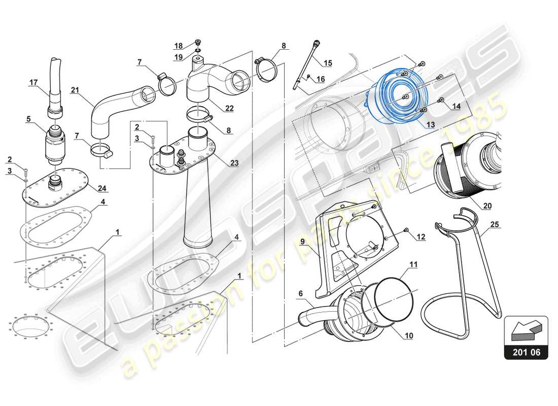 lamborghini 2018 (gt3 evo) left side refuelling part diagram