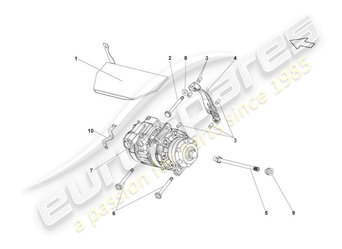 lamborghini lp560-4 spyder fl ii (2014) a/c compressor parts diagram