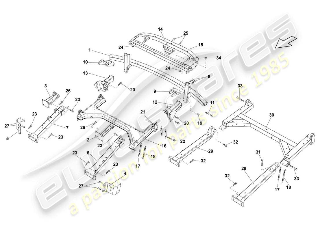 lamborghini lp550-2 spyder (2010) side member rear part rear part diagram